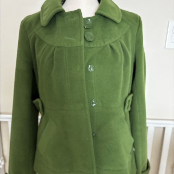 Tulle Olive Utility Jacket with Button Accents - Picture 5 of 15
